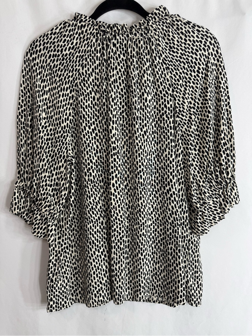 Who What Wear Animal Print Tie Neck Ruffle Blouse, size L - Picture 7 of 7